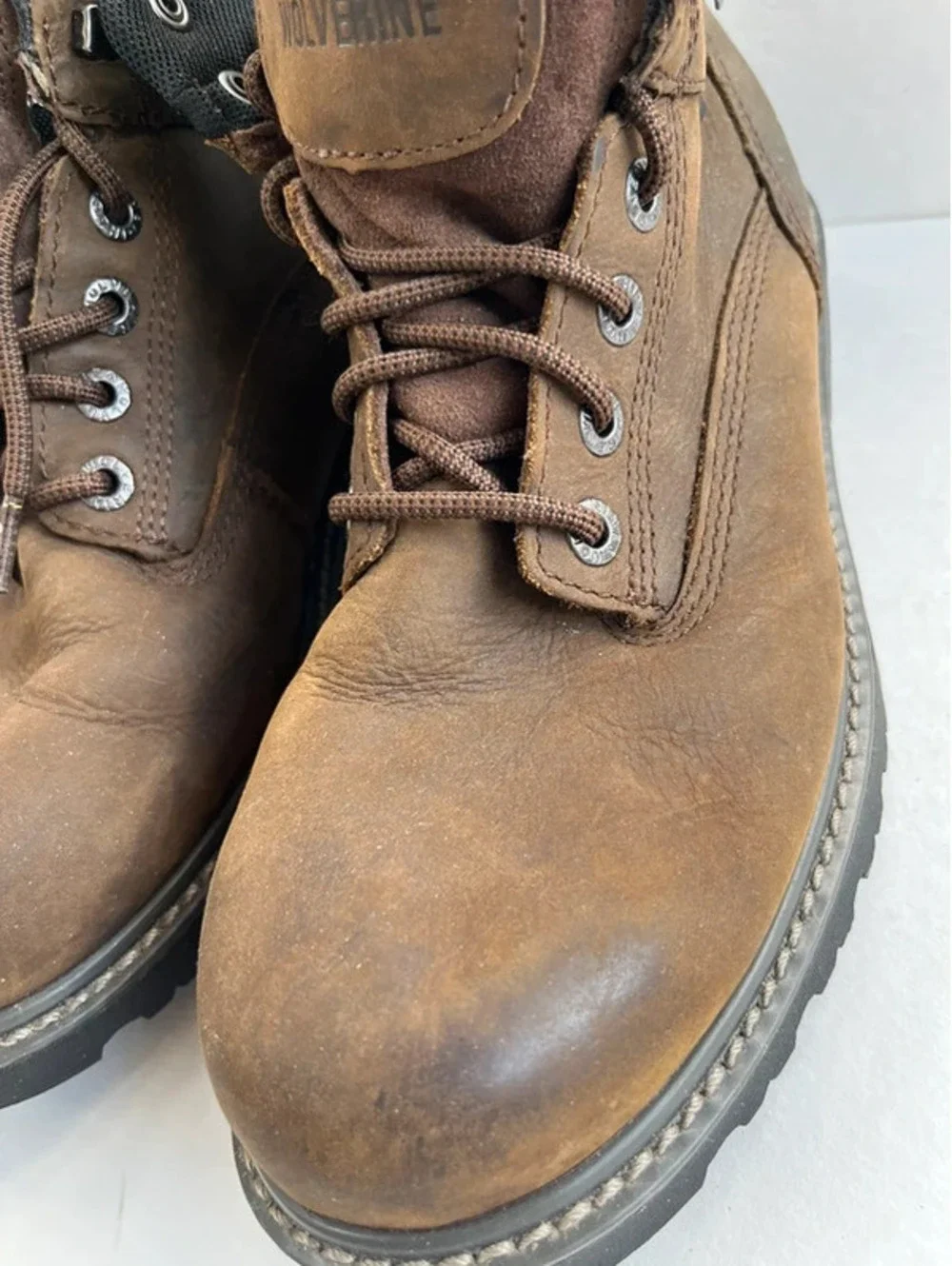 Wolverine Floorhand Boots Men's 9M Brown Leather Steel Toe Work Waterproof Shoes